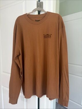 Seager Long Sleeve Tee in Rust Brown
